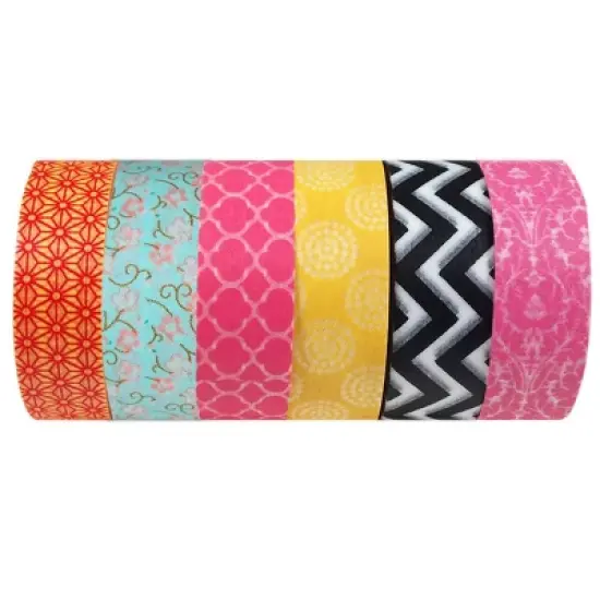 Wrapables Japanese Washi Masking Tape Collection, Premium Value Pack (Set of 6) image {16}