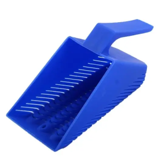 Unique Bargains Aquarium Plastic Sand Scoop Scraper Gravel Cleaning Tool Grit Shovel Blue image {3}