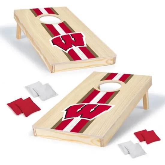 NCAA Wisconsin Badgers 1'x2' Wood Cornhole Set image {7}