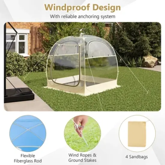 Tangkula 6 x 6 FT Instant Pop up Tent Weatherproof Shelter Sports Tent for 5-6 People image {3}