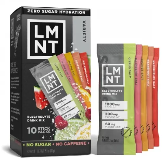 LMNT Zero-Sugar Electrolytes Drink - Variety Pack - 2.1oz/10ct image {5}