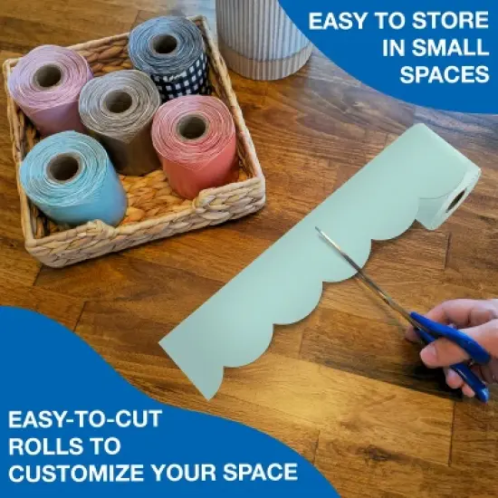 Carson Dellosa Education 65' Sea Glass Green Rolled Scalloped Bulletin Board Borders (1 roll) image {4}