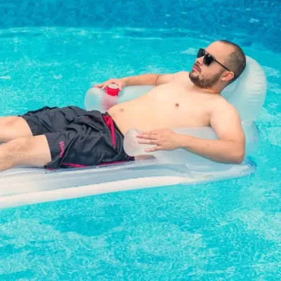 Galvanox Inflatable Water Lounger Floating Chair with Build In Headrest, Armrest and Drink Holder - Great Tanning and Relaxing Pools, Lakes & More image {4}