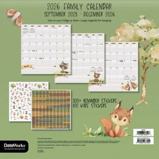 Trends International 2026 Animals 12"x12" Family Calendar image {4}