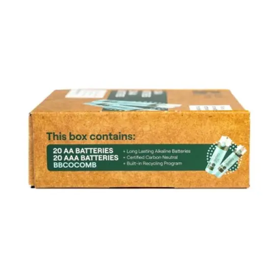 Better Battery Co. 40 Combo Kit 20 AA + 20 AAA High Performance Certified Carbon Neutral Alkaline Batteries image {2}
