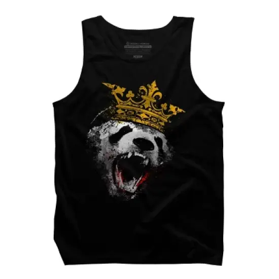 Men's Design By Humans King Panda By clingcling Tank Top image {4}