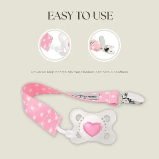 Tadpoles Pacifier Clip Set - Four Clips Plus Binky Case - Universal Holder Fits Most Paci Brands, Teethers and Car Seats image {3}