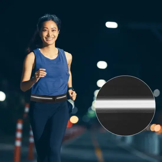 Unique Bargains Waist Pack Bag for Running Large Black 1 Pc image {4}