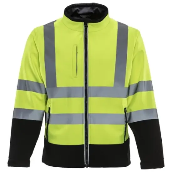 RefrigiWear Men's High Visibility Softshell Safety Jacket with Reflective Tape image {5}