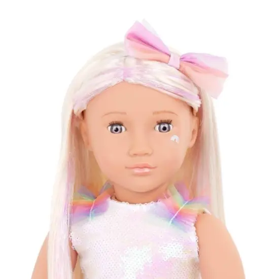 Our Generation Iris 18" Fashion Doll with Rainbow Dress image {1}
