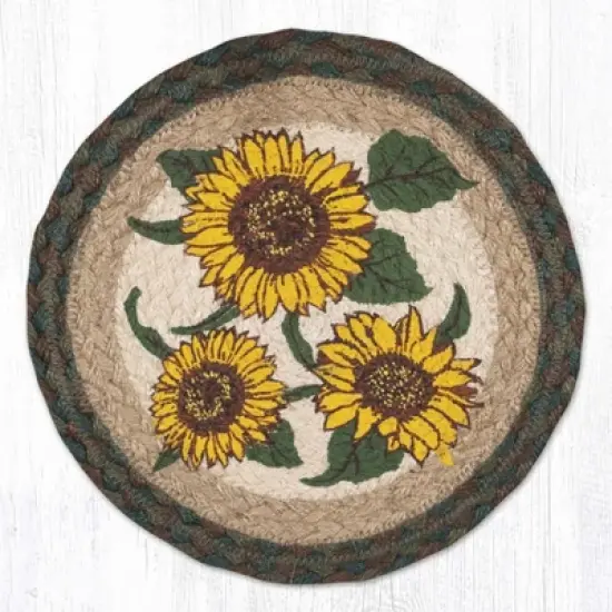 Earth Rugs Bright Sunflower Jute Trivet &ndash; Artisan Braided Pad for Farmhouse Style image {3}