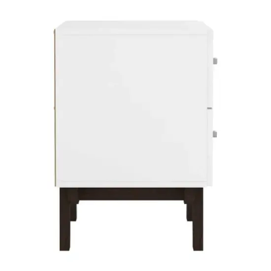 Kincaid Wood 2 Drawer Nightstand Matte White - Hillsdale Furniture image {3}