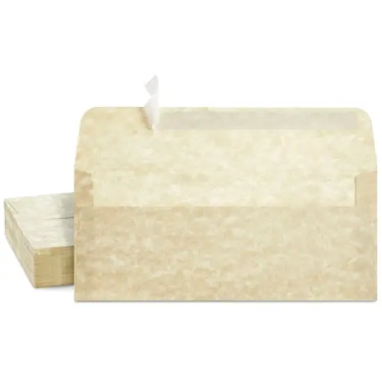 Sustainable Greetings 50 Pack #10 Parchment Business Envelopes with Self-Adhesive Strip for Mailing Letters, Invitations, 4 1/8 x 9 1/2 In image {8}