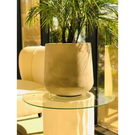 Rosemead Home & Garden, Inc. Concrete Outdoor Planter Pot Natural 13"x13" image {2}