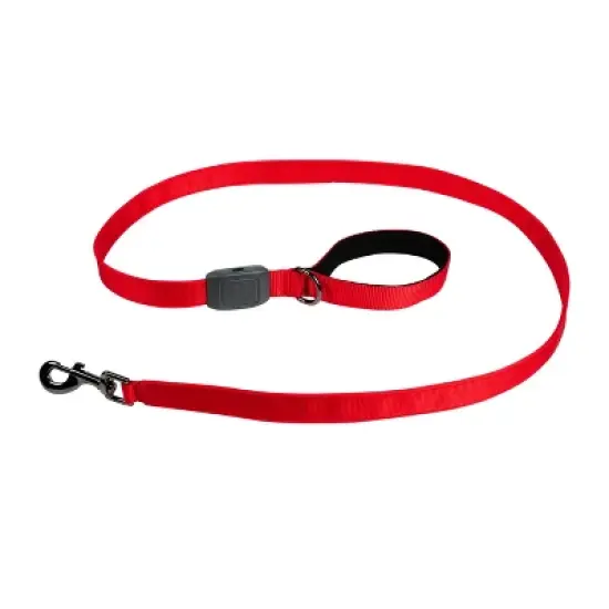 Nite Ize NiteDog Rechargeable LED Leash - Rechargeable LED Light Dog Leash with Padded Handle - 5 Feet, Red image {1}