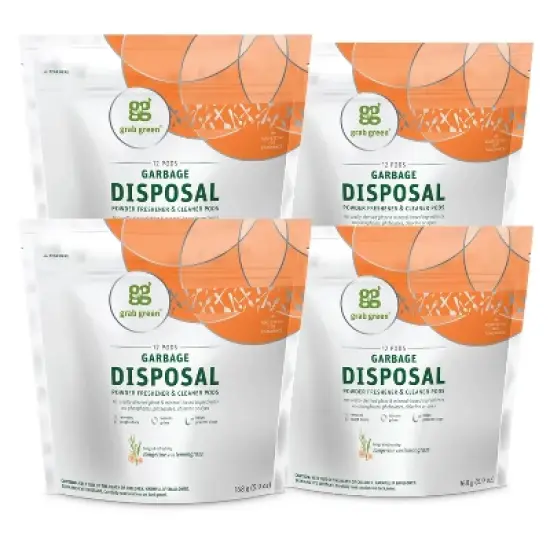 Grab Green Garbage Disposal Freshener & Cleaner Pods, Tangerine with Lemongrass Scent image {5}