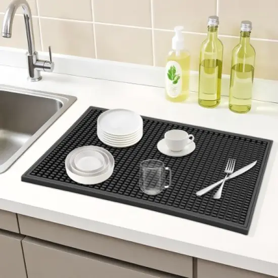 REGALWOVEN Waterproof & Durable Concave Convex Design Silicone Dish Drying Mat for Kitchen Counter image {1}