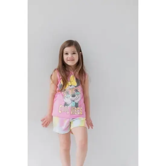 Disney Winnie the Pooh Tank Top Shirt & Mesh Shorts Yellow/Pink image {1}