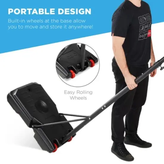 Best Choice Products Kids Height-Adjustable Basketball Hoop, Portable Game w/ 2 Wheels, Square Backboard image {5}