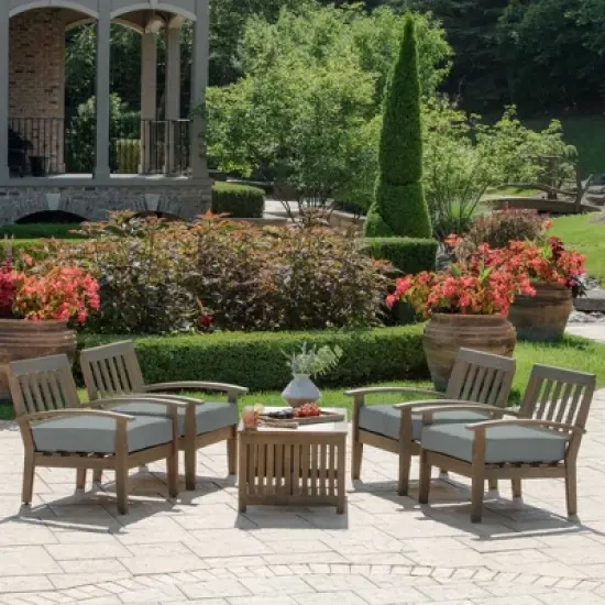 Arden Selections 24" x 24" Outdoor Deep Seat Cushion Stone Gray Leala image {4}