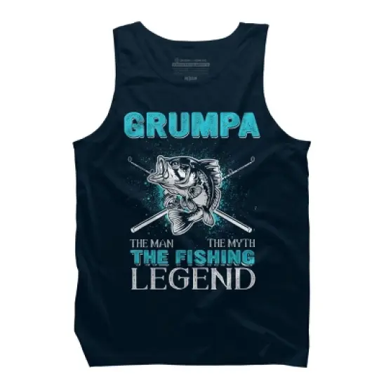 Men's Design By Humans Grumpa Man Myth Fishing Legend By HoangCathrine Tank Top image {5}