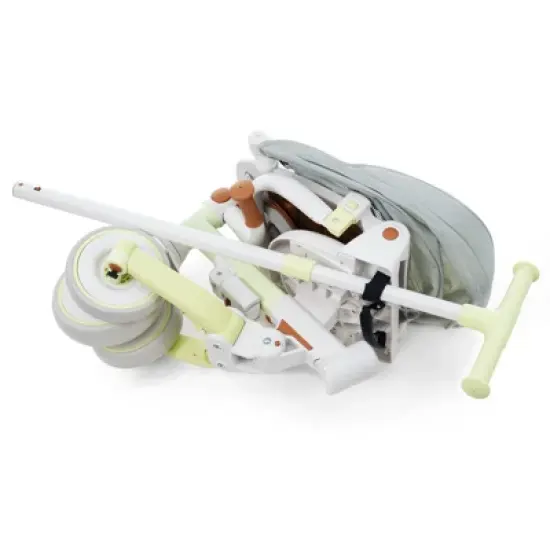 Aukfa 7-in-1 Tricycle, Foldable design, adjustable handle/seat, retractable canopy & removable pedals/guardrail, for 1-6 Years Old Boys & Girls Gift image {11}