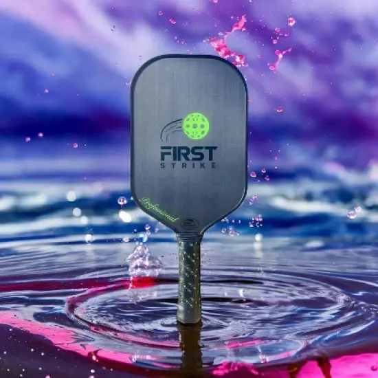 First Strike Pickleball: Professional Pickleball Paddle - Elongated, 16.4 x 7.5", Polymer Core, Carbon Fiber Surface, Advanced Edge Guard, 4 1/4" Grip image {2}