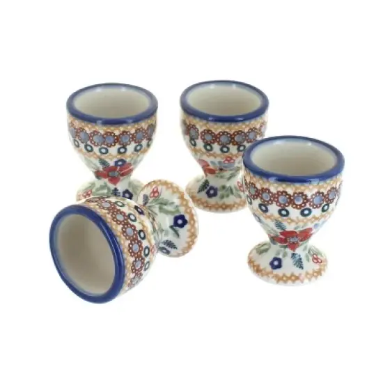 Blue Rose Polish Pottery J050-4 Manufaktura Egg Cup Set image {6}