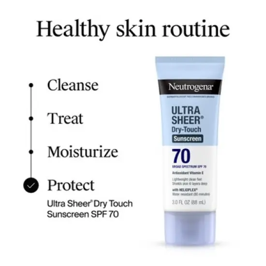 Neutrogena Ultra Sheer Sunscreen - SPF 70 - 2pk/88ml image {8}