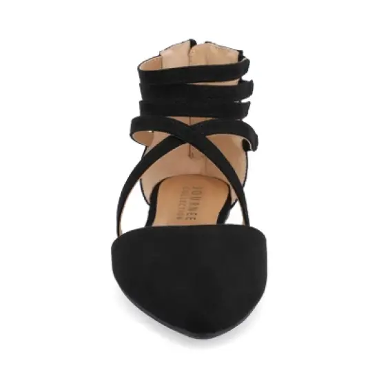 Journee Collection Womens Marlee Tru Comfort Foam Back Heel Zip Pointed Toe Cage Flats image {5}