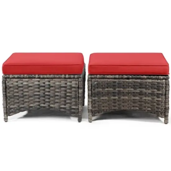 UPTIOT Metal Outdoor Ottoman with Cushion image {13}