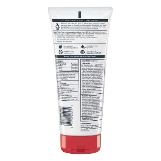 Eucerin Daily Hydration Broad Spectrum SPF 30 Sunscreen Body Cream for Dry Skin Unscented - 8oz image {1}