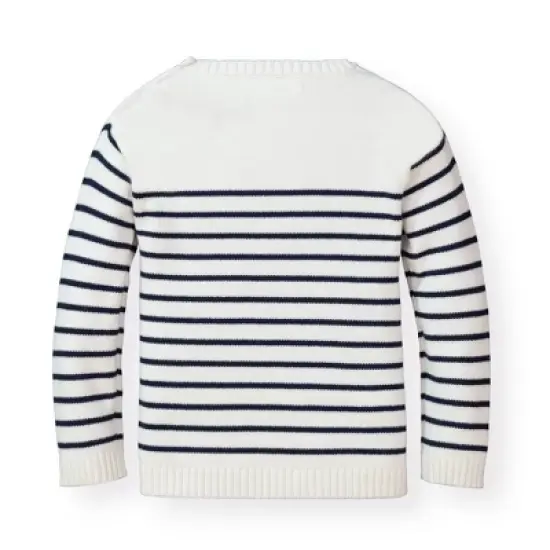 Hope & Henry Girls' Organic Cotton Breton Pullover Sweater, Infant image {3}