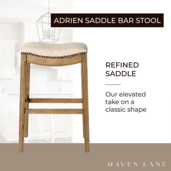 Maven Lane Adrien Backless Saddle Kitchen Bar Stool image {2}