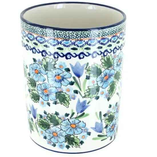 Blue Rose Polish Pottery 832 Zaklady Utensil Jar image {3}