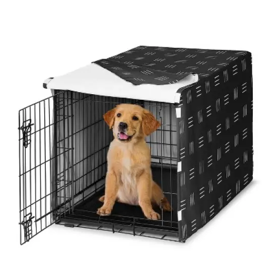 Sweet Jojo Designs Dog Crate Kennel Cover 36in. Boho Hatch Black and White image {6}