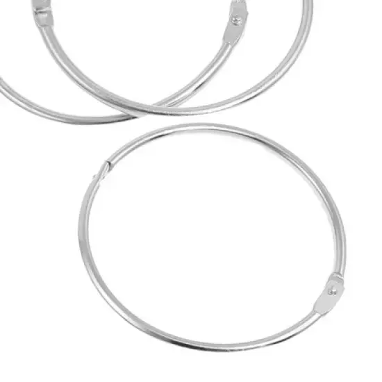 Unique Bargains Metal Staple Book Binder Loose Leaf Rings Keychain 2.7" Diameter 3 Pcs image {3}