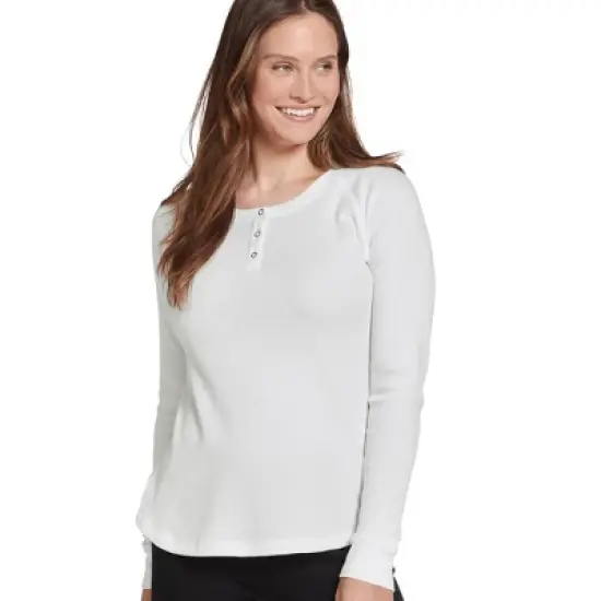 Jockey Women's Long Sleeve Waffle Henley image {4}