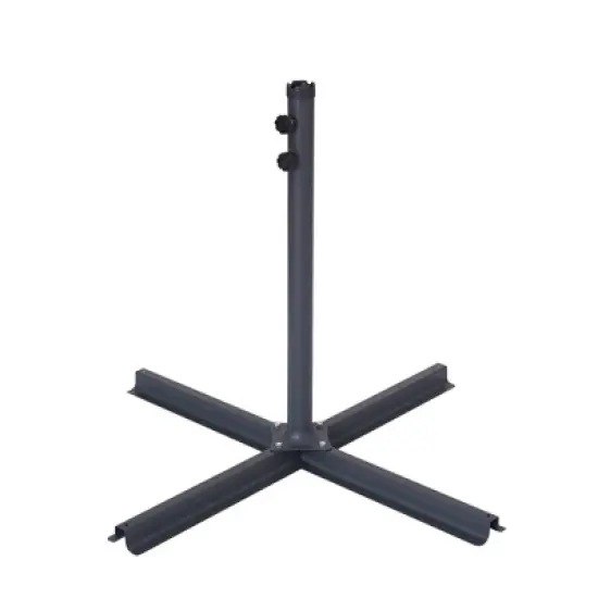 10' x 10' Cantilever Patio Hanging Umbrella with Crank and Cross Base Red - Wellfor image {6}