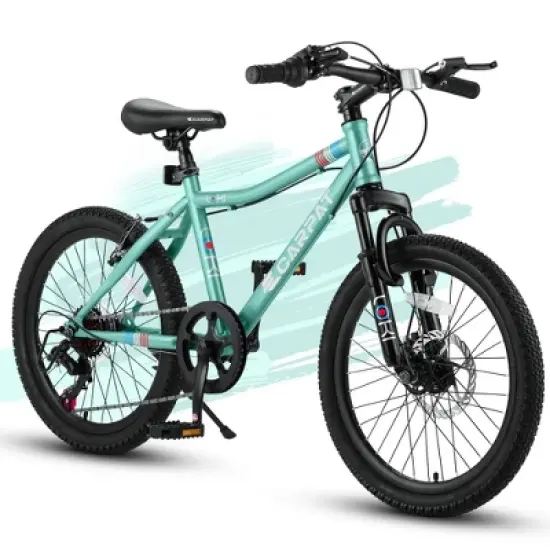 VASIP 20 Inch Kids' Bike, Boys Girls Mountain Bike,7 Speed Teenager Children Bicycles,Front Suspension Disc Brake Rear V-Brake,High Steel Frame image {9}