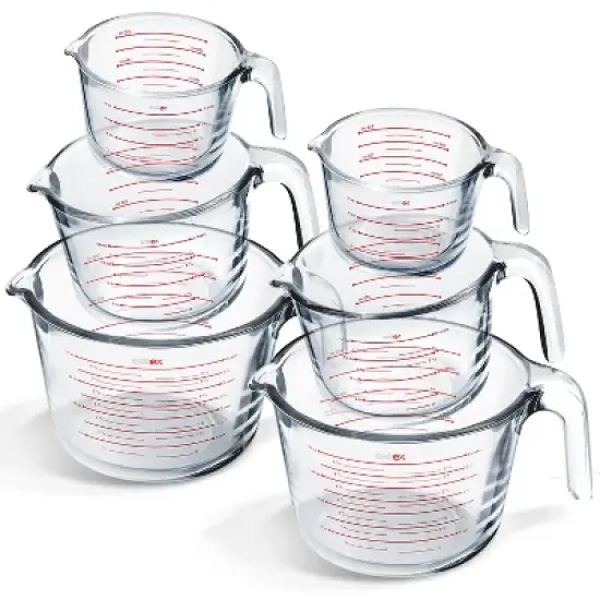 JoyTable Glass Measuring Cups Set, Liquid Measuring Cups, Glass Measuring Cup Set image {10}