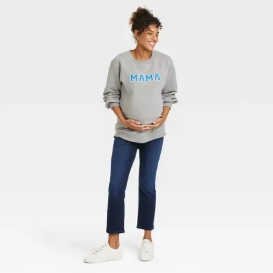 Mama Graphic Maternity Sweatshirt - Isabel Maternity by Ingrid & Isabel&trade; Gray image {2}