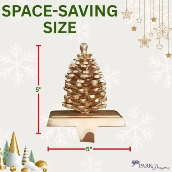 Patricia Heaton Home Gold Pinecone Stocking Hanger image {1}