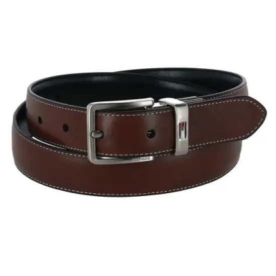 Tommy Hilfiger Boy's Stitched Feather Edge Reversible Dress Belt image {1}