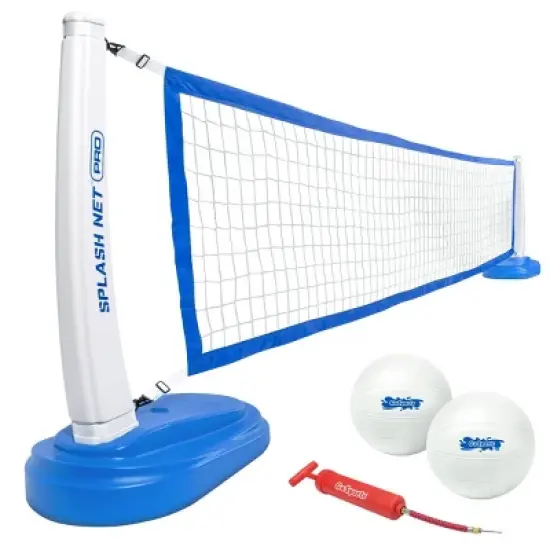 GoSports Splash Net PRO Pool Volleyball Net Game Set with 2 Water Volleyballs - Blue image {6}