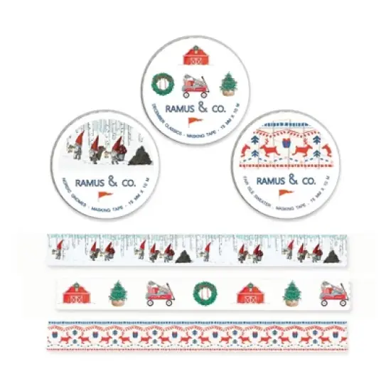 December Classics Winter Masking Tape by Ramus & Co - 3ct Rolls, Assorted image {4}