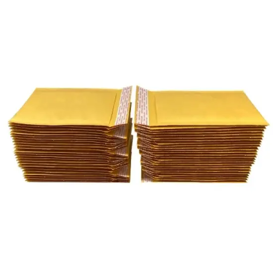 UOFFICE Pack of 50 Kraft Bubble Mailers 6.5' x 10" - #0 Self-Seal Padded Envelopes image {2}