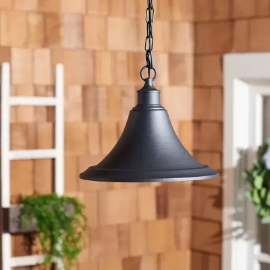 Graylyn 11.8" Outdoor Pendant - PLT7017 - Black - Safavieh image {2}