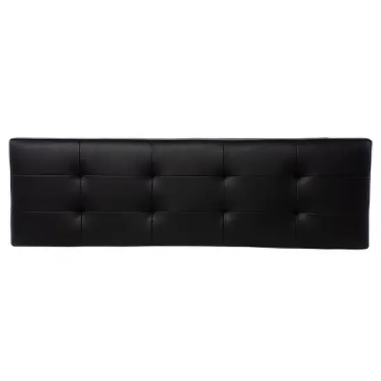 Valxan Faux Leather Bench Black/Gold - Aiden Lane image {5}