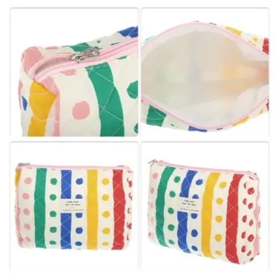Unique Bargains Durable Medium Quilted Makeup Bag Assorted Color 1 Pc image {2}